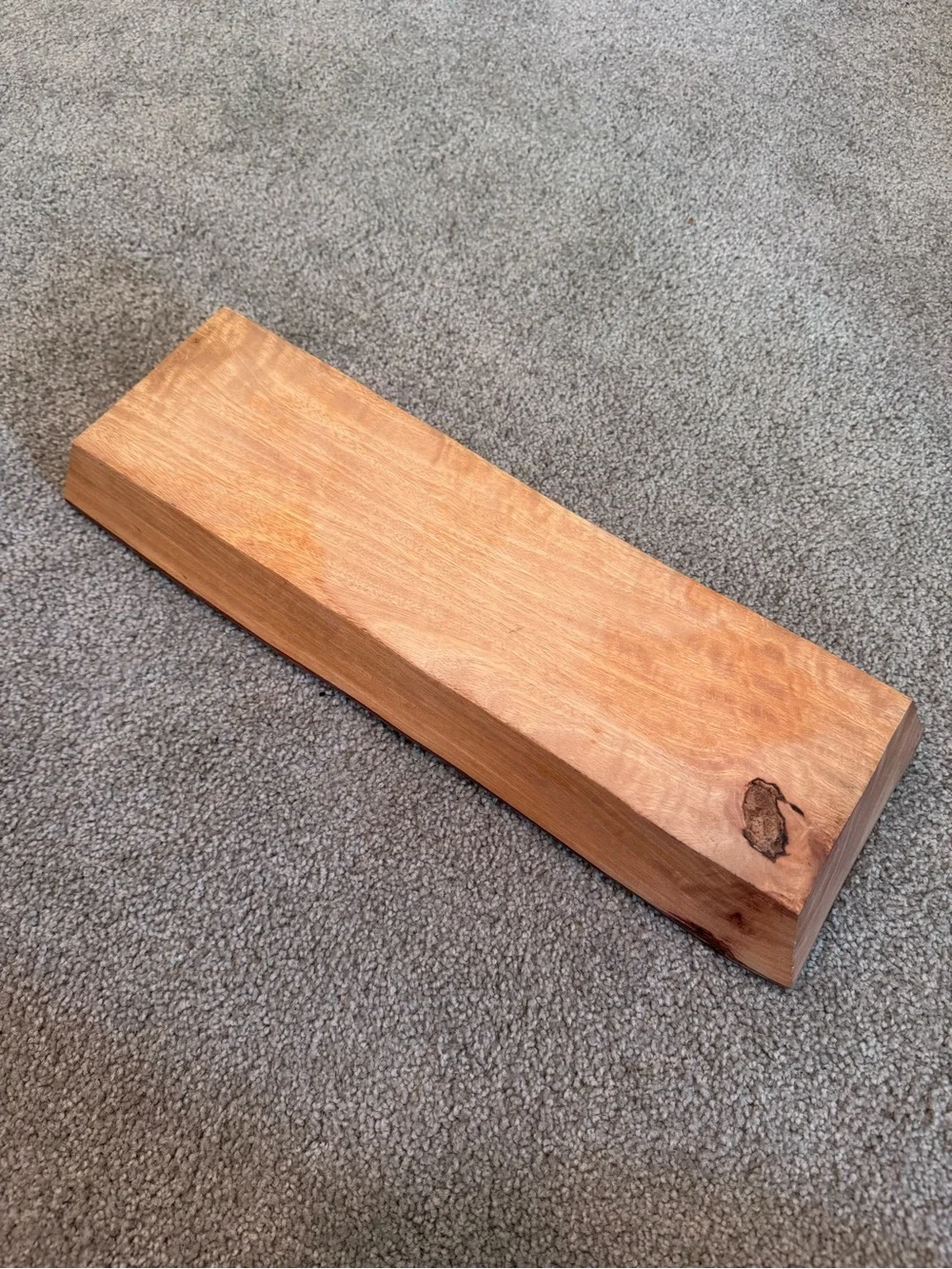 Hand-Carved Natural Wood Three Sectioned Serving Platter 18x6”